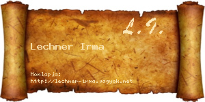 Lechner Irma névjegykártya